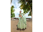 House of Panchhi Lime green Net Multi Sequins with heavy Zarkan embroidery Lehenga choli & Dupatta