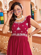 Joban Fashion Rani Readymade Dress With Sequins embroidery Work - Distacart