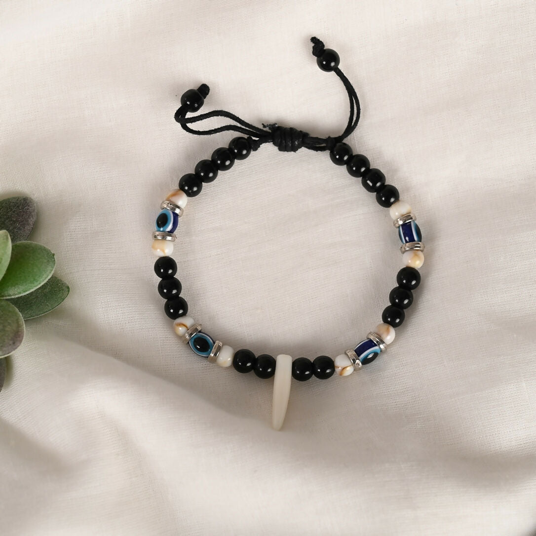 NVR Men & Women Pearl Evil Eye Adjustable Bracelet - Distacart