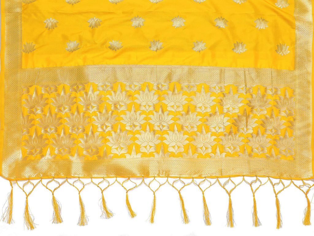 Mimosa Women's Gold Banarasi Art Silk Dupatta - Distacart