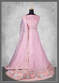 Light Pink Georgette Embroidery & Sequence Work Semi-Stitched Lehenga Choli - Nimaya Kangan