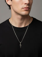 NVR Men's Arrow Shaped Silver Plated Pendant with Chain - Distacart
