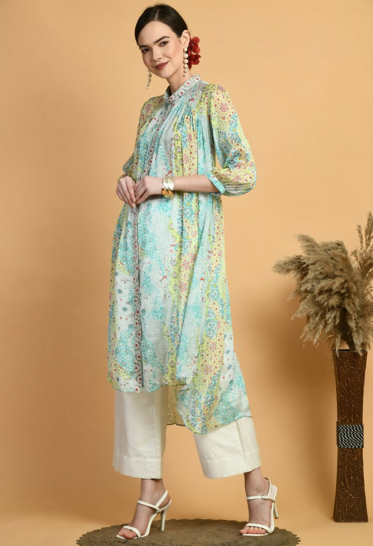 Joban Fashion Print Chinnon Kurta Set