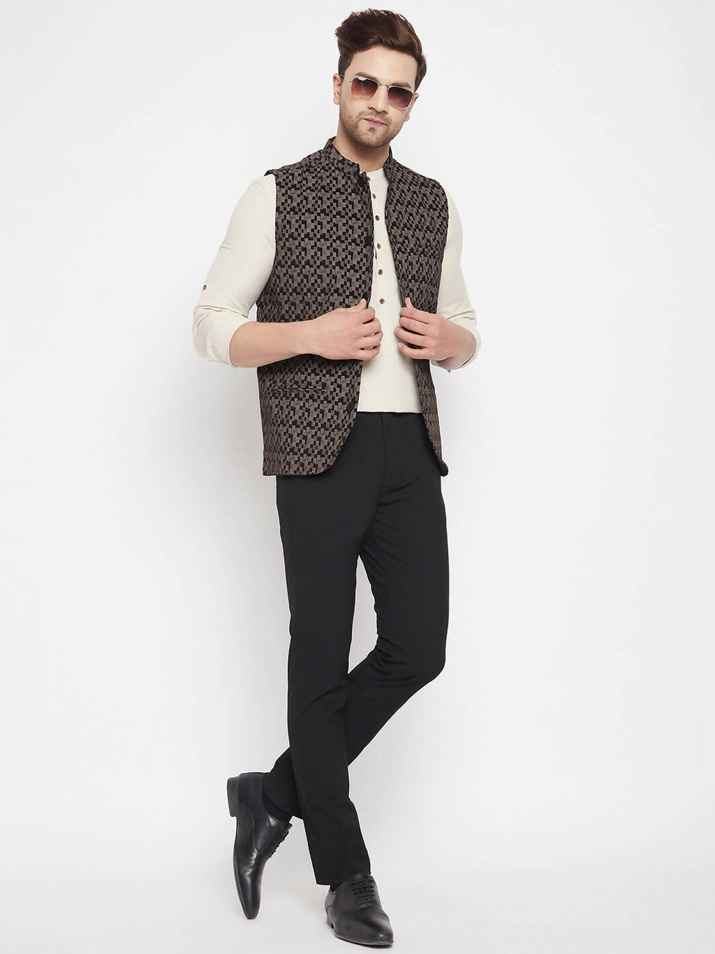 Even Apparels Black Merino Men Woven Nehru Jacket BF539 - Distacart