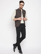 Even Apparels Black Merino Men Woven Nehru Jacket BF539 - Distacart