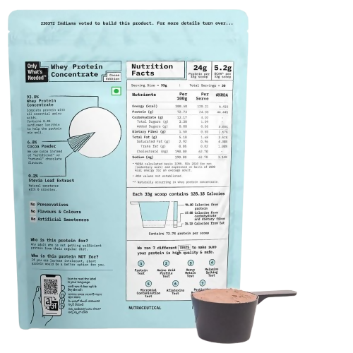 Only What's Needed 24g Whey Protein Concentrate Powder - Cocoa