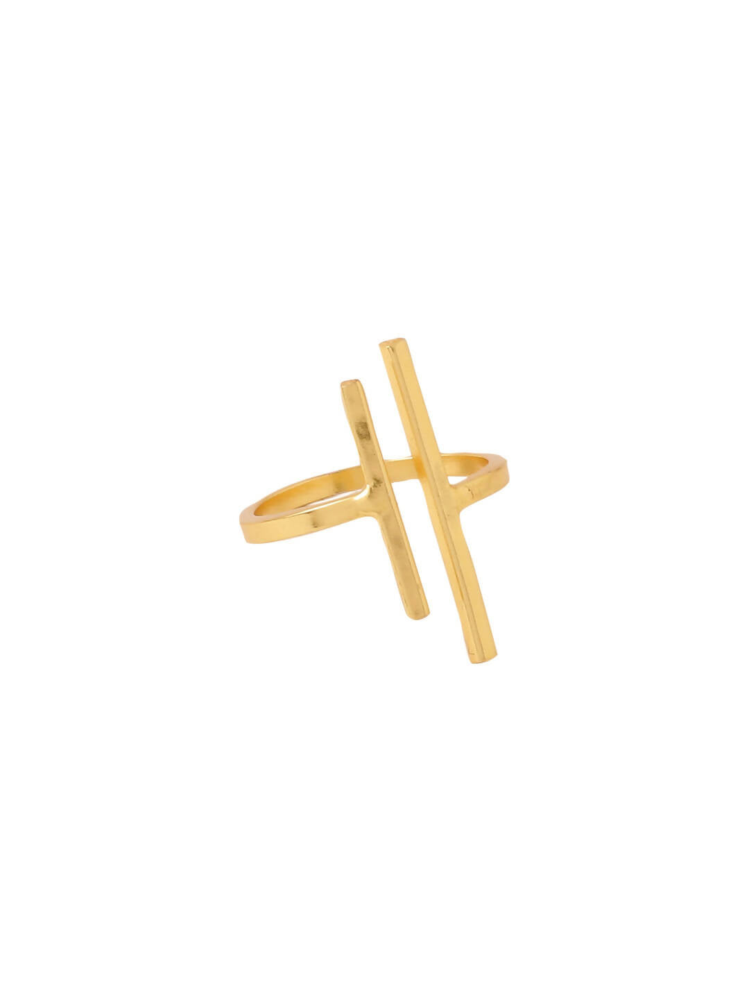 NVR Women's Western Gold-Polished Ajustable Finger Ring