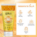 Globus Naturals De Tan Face Scrub, Suitable For All Skin Types
