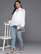 Ahalyaa Women's Traditional Wear Tunic - White