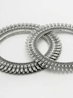 NVR Women's Set of 4 Silver-Plated German Silver Oxidised Bangles - Distacart