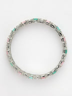 NVR Women's Set of 2 Multi-Coloured CZ Stone-Studded Handcrafted Bangles - Distacart