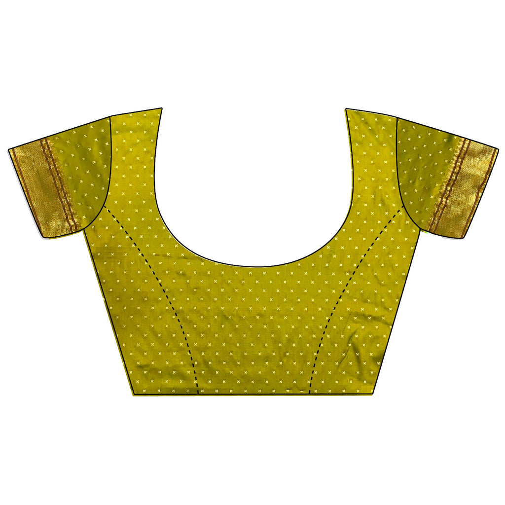 Joban Fashion Lime Green Butti Woven Soft Lichi Silk Paithani Saree - Distacart