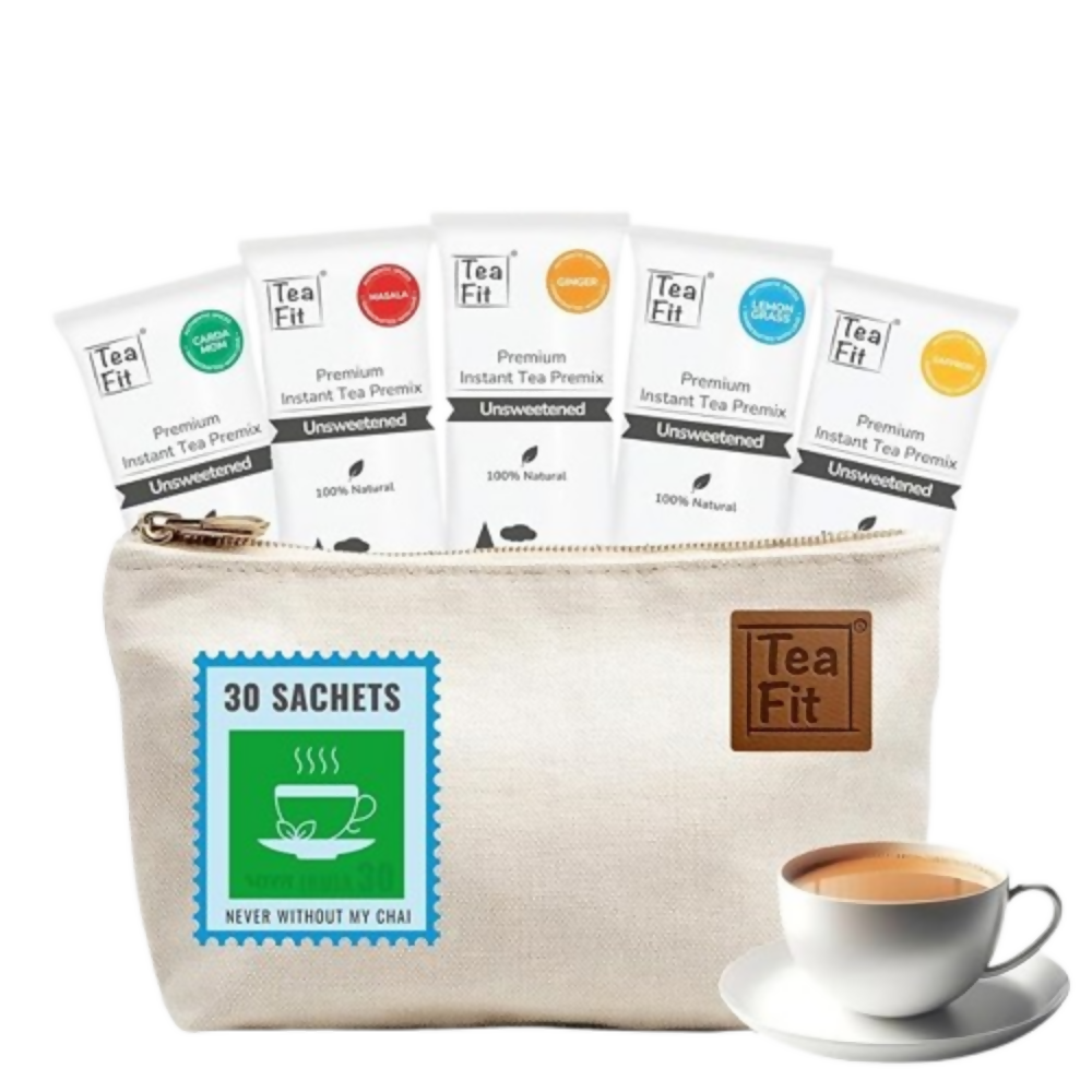 TeaFit Premium NO SUGAR Instant Assorted Tea Premix - Traveler Pack - Distacart