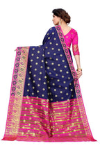 Vamika Cotton Rich Silk With Jacquard Weaving Navy Blue Saree