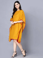 Myshka Mustard Yellow Layered Kaftan Dress - Distacart