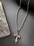 NVR Men's Silver-Plated Stainless Steel Pendant with Chain