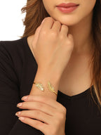 NVR Women Gold Plated Adjustable Kada Bracelet - Distacart