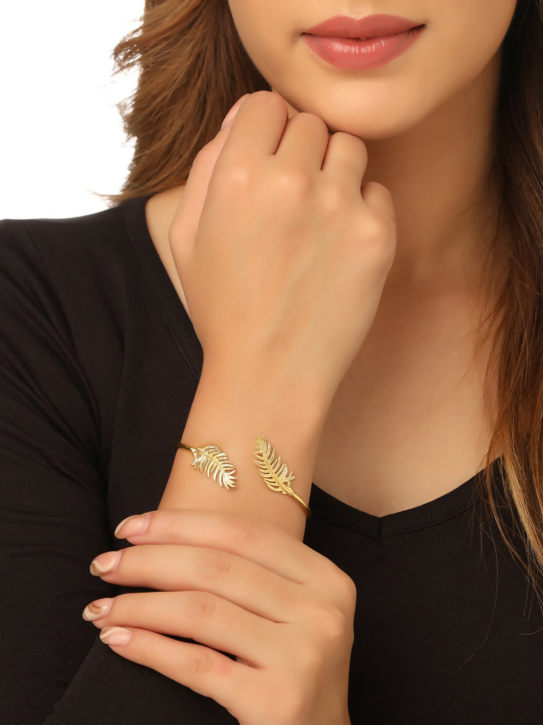 NVR Women Gold Plated Adjustable Kada Bracelet - Distacart