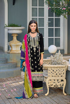 Anaita Black Premium Embroidered Chinon Stitched Salwar Suit - Distacart