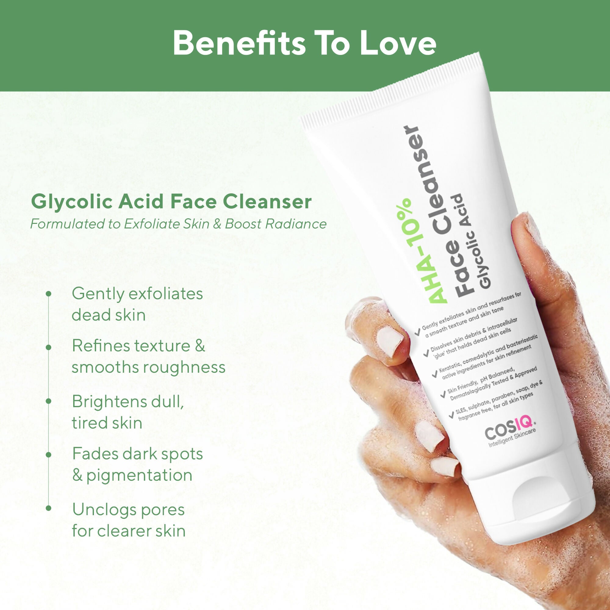 Cos-IQ AHA Glycolic Acid 10% Face Cleanser