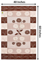 Yellow Weaves Polyester Floral Designer Rectangular Center 4 Seater Table Cover - Brown