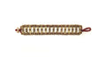 Bling Accessories Antique Brass Hand Weaved Metal Beads Burgundy Color Bracelet