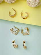 NVR Women Gold-Toned Circular Hoop Earrings - Distacart