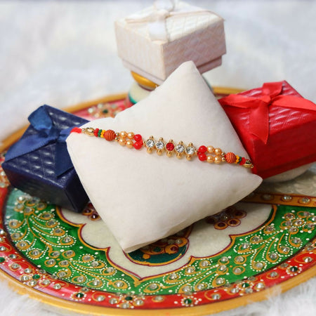 Indianvibez Colourful Beads With Stone Fancy Rakhi