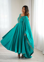 Joban Fashion Rama Kurta Set Chanderi Sequence Embroidery Work - Distacart