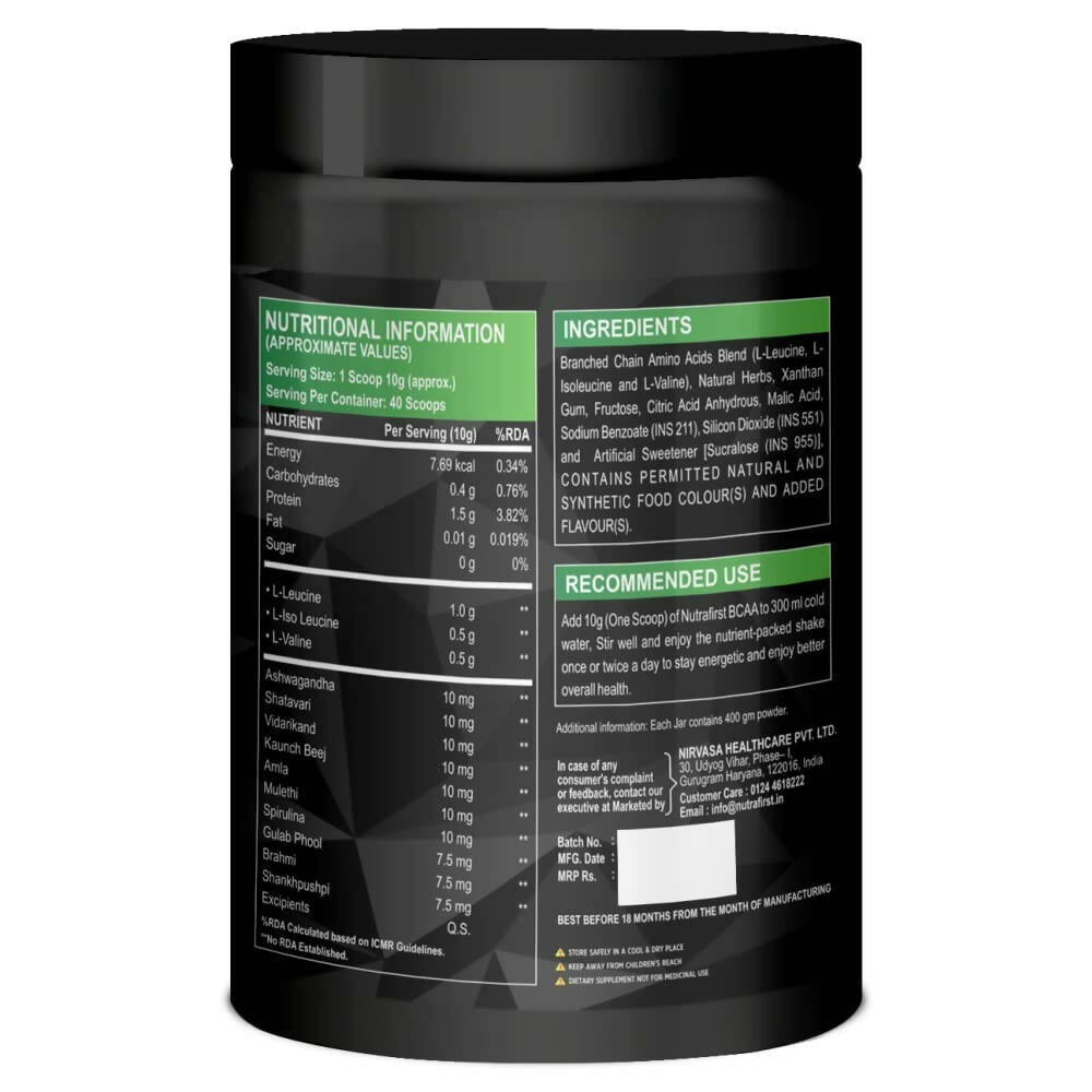 Nutrafirst Natural Bcaa Supplement For Men - Distacart