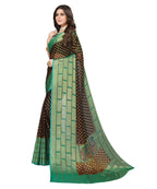 Vamika Black Chiffon Brasso Bollywood Style Woven Saree (DIMPLE BLACK) - Distacart
