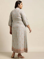 Juniper Women`s Grey Rayon Fusion Wear Printed A-line Dress - Distacart