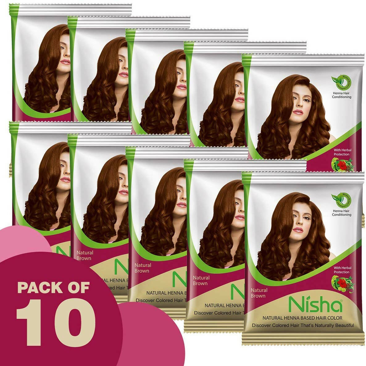 Nisha Henna Based Hair Color Natural Brown - Distacart