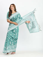 Shree Shyam Fashion Linen Cotton Mustard Saree - Distacart