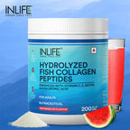 Inlife Hydrolyzed Fish Collagen Peptides Powder - Watermelon