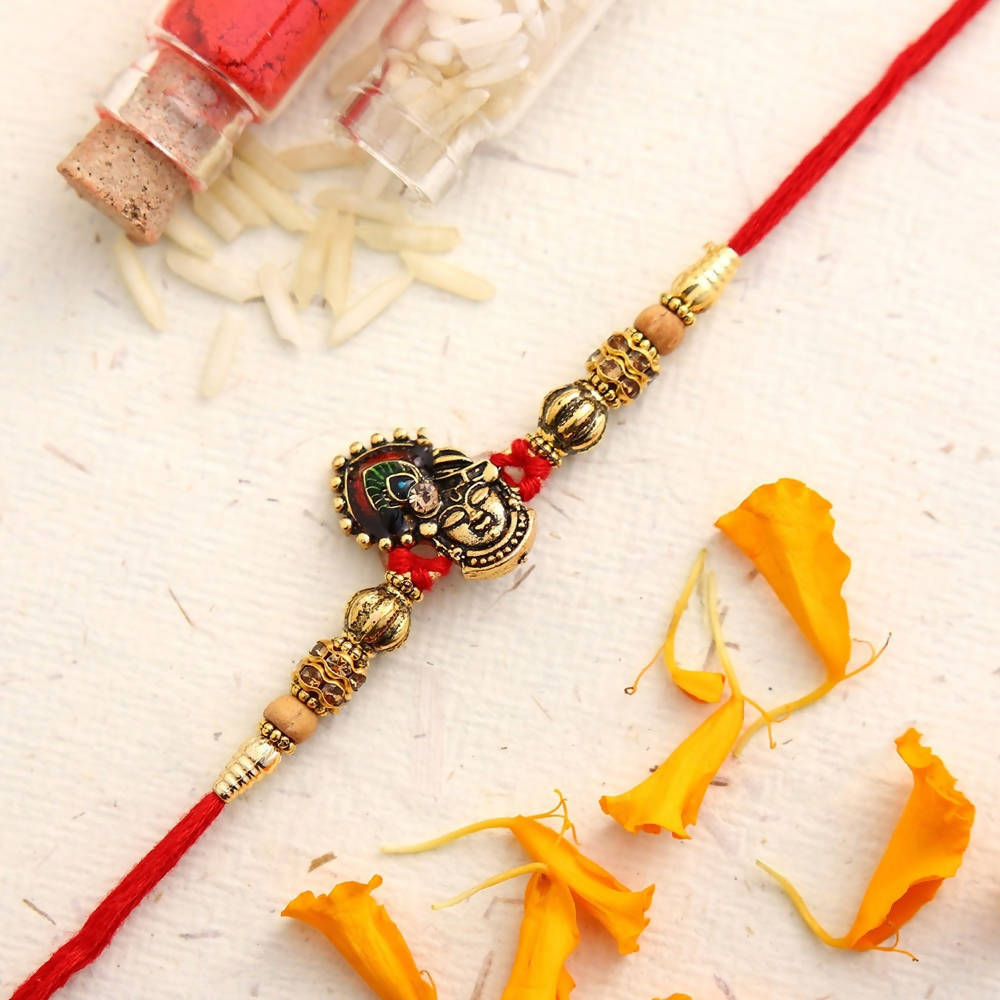 Serene Lord Krishna Rakhi & Cashew Jar - Distacart