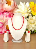 Inhanns Crystal Bloom – Single Line Necklace + Studs - Red