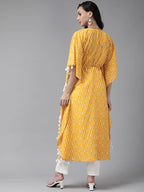 Yufta Women Yellow & Off white Printed Kaftan Kurta