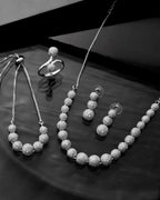 VOJ Silver Plated AD studded Necklace, Earrings With Ring And bracelet