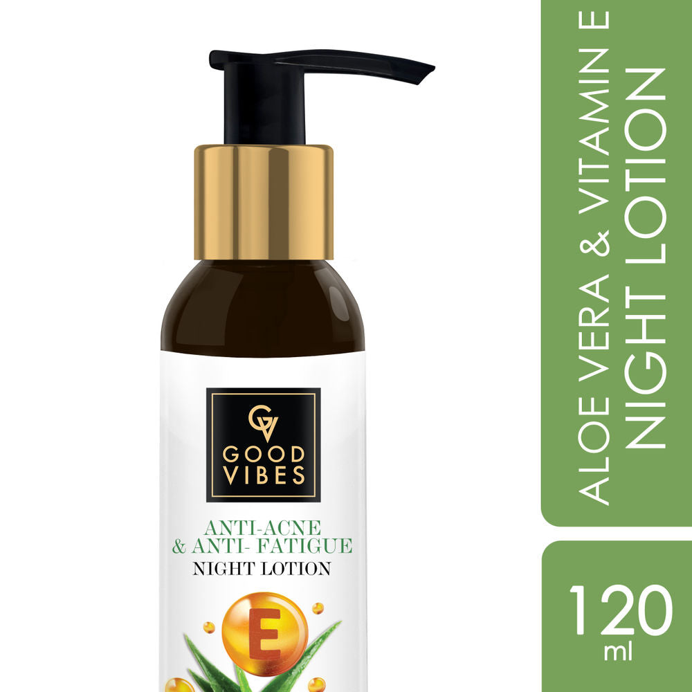 Good Vibes Aloe Vera + Vitamin E Anti - Acne Night Face Lotion