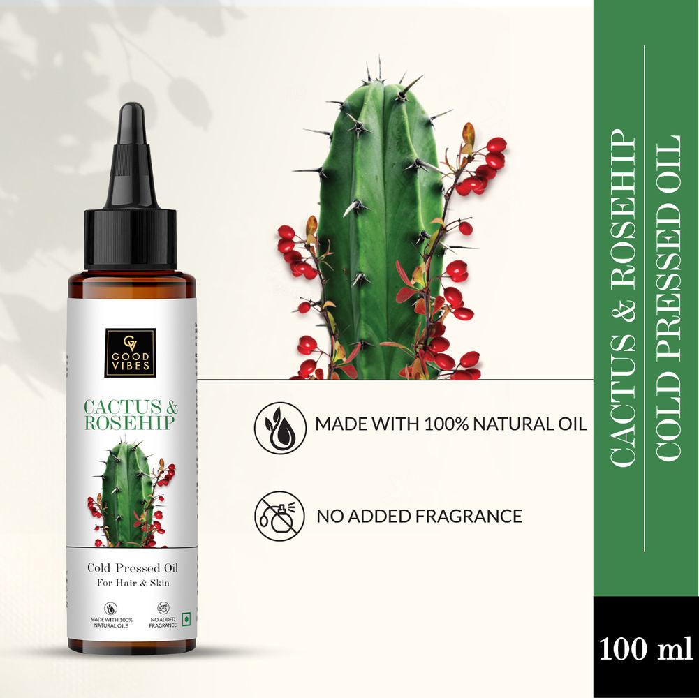 Good Vibes Cactus And Rosehip Cold Pressed Oil For Hair & Skin