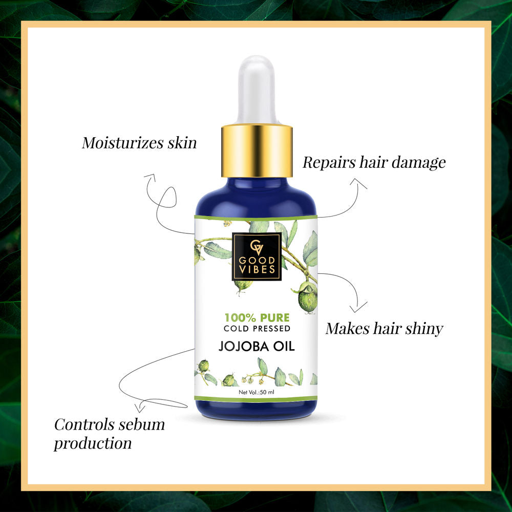 Good Vibes 100% Pure Cold Pressed Carrier Oil For Hair & Skin - Jojoba