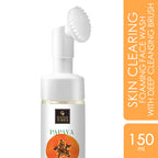 Good Vibes Papaya Skin Clearing Foaming Face Wash with Deep Cleansing Brush