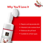 Good Vibes Rosehip Skin Clearing Foaming Face Wash With Deep Cleansing Brush