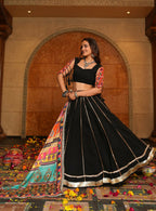 AI Fashion Black Georgette Designer Navratri Wear Lehenga Choli Collection