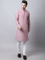 Even Apparels Red Pure Cotton Men's Kurta With Band Collar - Distacart