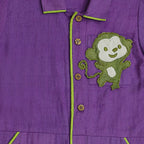 Mhyssa Purple Voiler Suit With Round Neck Full Sleeves For Kids