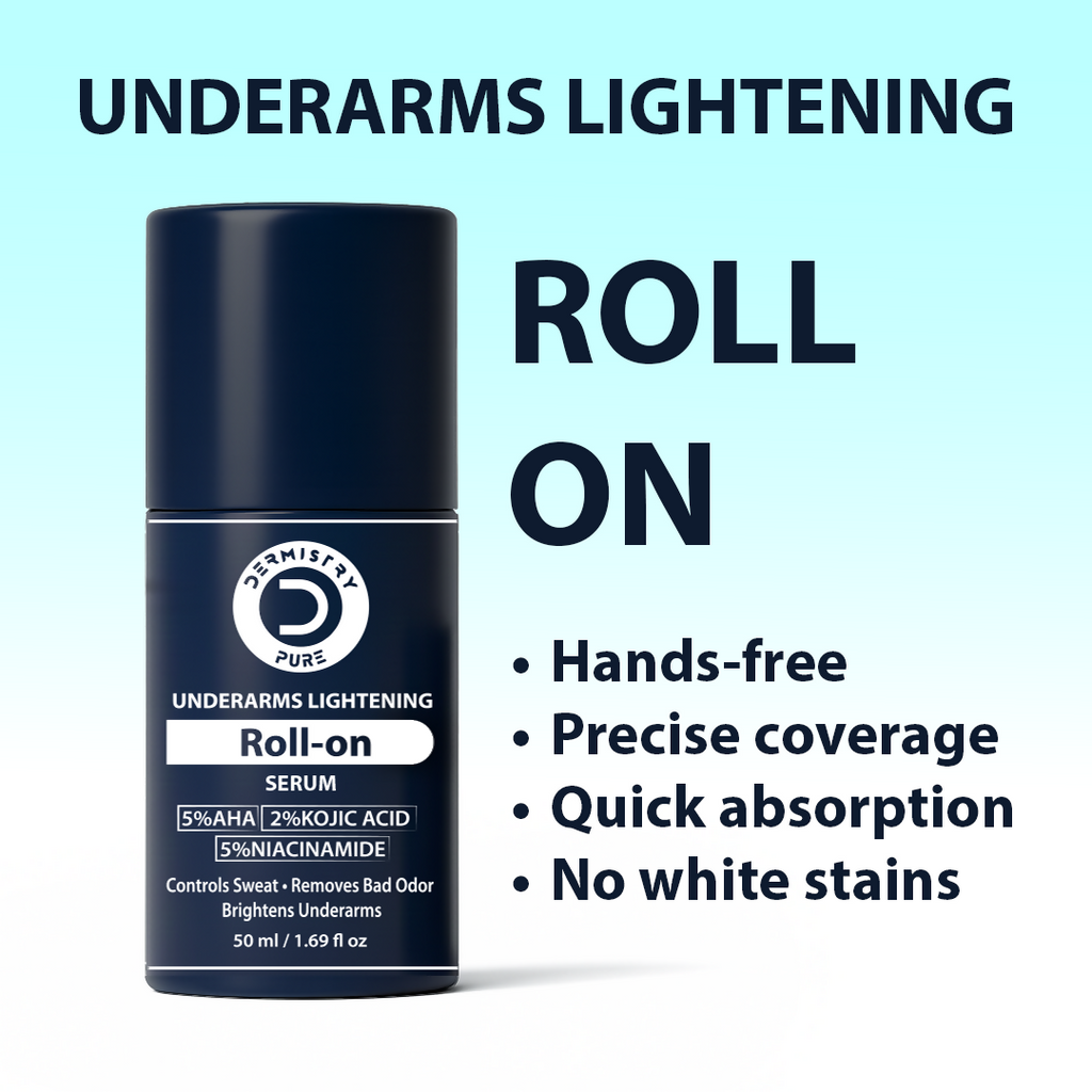 Dermistry AHA Kojic Acid Licorice Niacinamide Underarms Lightening Deodorant Roll On Serum Dark Spots Pigmentation - Distacart