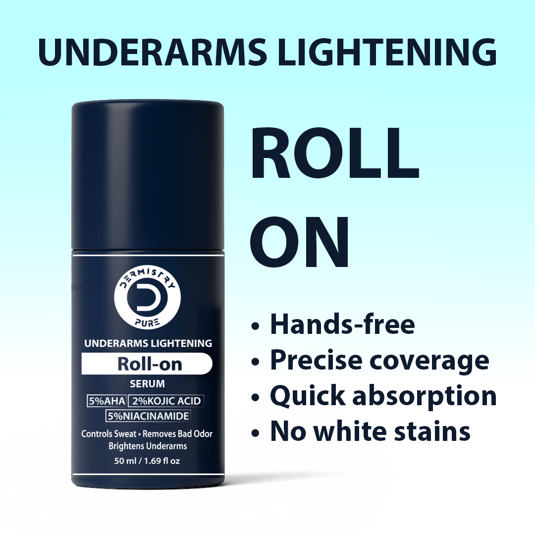 Dermistry AHA Kojic Acid Licorice Niacinamide Underarms Lightening Deodorant Roll On Serum Dark Spots Pigmentation - Distacart