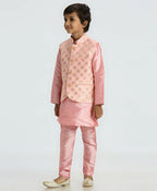 Joban Fashion Kids Island with Sequence work Nehru Jacket Full Sleeves Kurta, Pyjama Set - Pink - Distacart